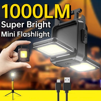 1000LM taşınabilir LED el feneri Çok Fonksiyonlu Projektör Mini Şarj Edilebilir Süper Parlak Lamba Açık Küçük Uzun Menzilli kamp feneri