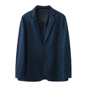 5647-2023 Sonbahar ve kış yeni ürün erkek takım elbise iş rahat sadelik ızgara tek batı ceket erkek pardösü