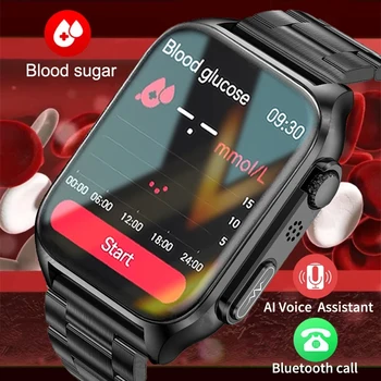 2023 Otomatik Kızılötesi Kan Şekeri akıllı saat Erkekler EKG + PPG Kalp Hızı Bluetooth Çağrı Kan Şekeri Basıncı Ip67 Sağlık Saatler