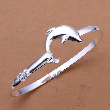 Sevimli Mini Yeni Stil Bileklik Yunus Gümüş Kaplama Yaratıcı Güzel Bilezik Hediyeler Bileklik Takı