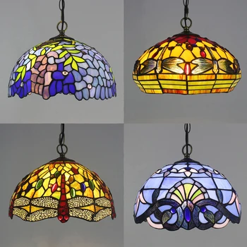 Tiffany Vitray Kolye İşıkları Vintage Akdeniz Barok Asılı Lamba Mutfak Oturma Odası Dekor Yatak Odası aydınlatma armatürleri