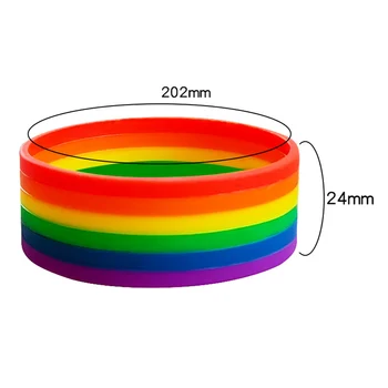 30 ADET Gökkuşağı Eşcinsel Lezbiyen gurur Bileklik Bileklik silikon Spor Bileklik Mutilayered Parti Geçit Töreni
