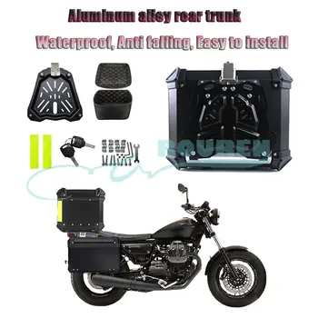 Motosiklet Alüminyum Arka Araç Kask Bagaj Bagaj 65L Su Geçirmez alet saklama kutusu Ekipmanları Anahtar kilit kasası Sportster Aksesuarı