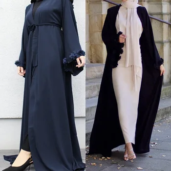 Eid Mubarak Ramazan Açık Abayas Kadınlar için Dubai 2022 İslam Abaya Kimono Müslüman Moda Maxi Başörtüsü Elbise Arapça Türk Giyim