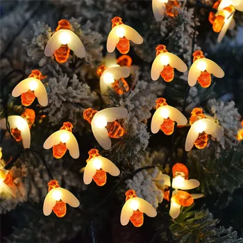 Pil ışletilen 10 leds 20 leds 40 leds arı şekilli led dize ışıklar noel ağacı tatil parti bahçe dekoratif peri ışıkları