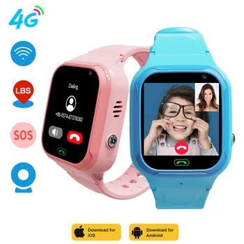 4G akıllı saat Telefon Çocuklar SOS LBS WIFI SIM Kart Ağ GPS Saatler Gerçek Zamanlı Konum Kamera Görüntülü Arama İzci IP67 Su Geçirmez