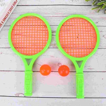 1 Çift çocuk Tenis Raketi Çocuklar Plastik Badminton Raketleri Oyunu Sahne Anaokulu İlköğretim Okulu (Boyut S Rastgele