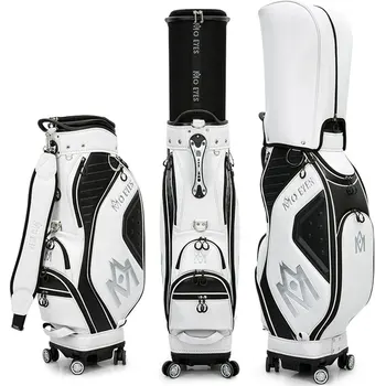 Pgm erkek golf çantası teleskopik standart çanta üç boyutlu kalıp dört tekerlekli düz itme hava kaynağı M22QB03