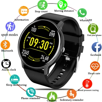 Akıllı saat Erkekler Kadınlar Tam Dokunmatik Ekran Spor Spor İzle Adam IP67 Su Geçirmez Bluetooth Android IOS Smartwatch İçin Erkekler