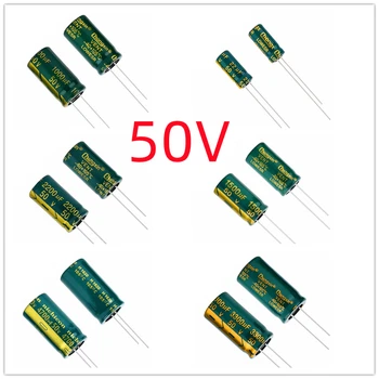 10/50/100 adet / grup 50V 680uF DIP Yüksek Frekanslı Alüminyum elektrolitik kondansatör