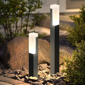 Yol kenarı ışıkları alüminyum Peyzaj Yeni Lamba Kare Açık 2 adet Ayağı Çim Bahçe Çim Su Geçirmez Tarzı