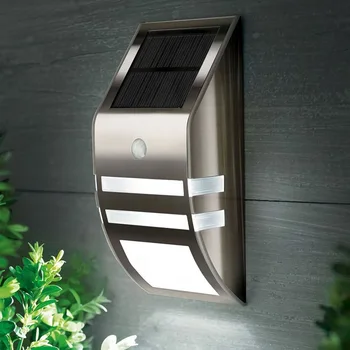 Paslanmaz Çelik su Geçirmez PIR hareket sensörlü led güneş ışığı Bahçe Yard Dış Duvar Lambası Yolu
