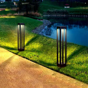 Su geçirmez 10W LED Bahçe çim lambası Modern Alüminyum sütun ışığı Açık Avlu Villa peyzaj çim Direkleri lamba