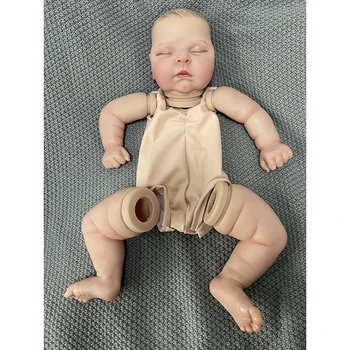 21 inç Zaten Bitmiş Boyalı Yeniden Doğmuş Bebek Parçaları Şeftali Sevimli Bebek 3D Boyama Görünür Damarlar Bez Vücut Dahil