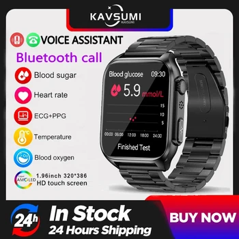 2023 Yeni Bluetooth Çağrı Kan Şekeri EKG + PGG akıllı saat Erkekler Hassas Kan Basıncı Oksijen Vücut Sıcaklığı Sağlıklı SmartWatch