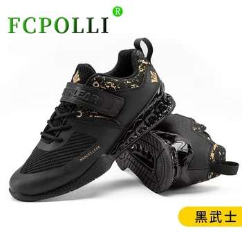 Fcpolli Ağırlık Kaldırma ayakkabıları Erkekler için Tasarımcı Sarı Siyah Squat Ayakkabı Erkek Kaliteli Spor Ayakkabı Adam Büyük Boy Ağırlık Ayakkabı