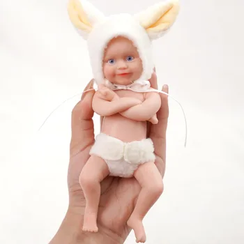 ADFO 6 İnç Reborn Tam Silikon Bebekler Maddie Gerçekçi Mini Yenidoğan Gülümseme Bebek Banyo Yıkanabilir Moda Kız Hediye Koleksiyon