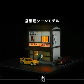 1:64 Ölçekli Diorama Araba Garaj Modeli Japon ızakaya Şehir Bina Zemin Ekran Sahne Modeli