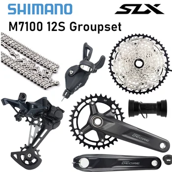 Shimano SLX M7100 12 Hız Groupset Değiştiren Arka Attırıcı 12 V Aynakol 12 S Zincir 124 Linkler HG MS Kaset MTB Bisiklet dişli seti