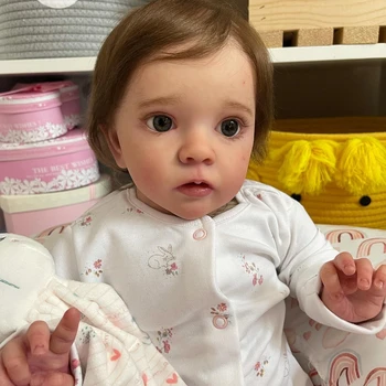 Şirin Missy Bebe Reborn Kız 58 cm El Yapımı 3D Boyalı Cilt Gerçekçi Gerçek Reborn Yürümeye Başlayan Bebekler İçin çocuk noel hediyesi
