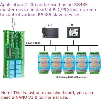ADC Düğmesi Dijital DC 12V 24V 8DI-8AI Dijital Analog Tüp RS485 Röle PLC Genişletme Kartı ARDUİNO NANO için V3.0