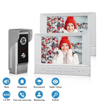 2023 YENİ Renkli Video Kapı Zili Diyafon interkom sistemi 7 inç Kapalı monitör ekranı Video Kamera kapı zili Ev Villa için