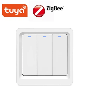 Tuay ZigBee Anahtarı ile Çalışan Tuya ZigBee Hub Dokunmatik elektrik düğmesi çıkartması SmartLife App Kontrolü Powered by TuYa Duvar Anahtarı 110v 220v