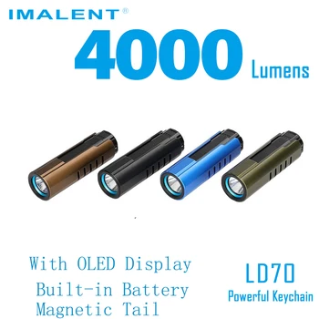 IMALENT 4000 Lümen XHP70. 2 LED Dahili pil Mini Anahtarlık EDC El Feneri Manyetik Şarj Şarj Edilebilir Taşınabilir Meşale