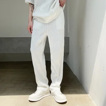 2023 Eşofman erkek Pilili Kabartmalı Pantolon Gevşek Spor Rahat Harajuku Streetwear Vintage Uzun Pantolon Adam Joggers Sweatpa