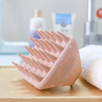 Kafa derisi Scrubber saç masaj ücretsiz kargo çevre dostu ıslak silikon kafa şampuan fırçası