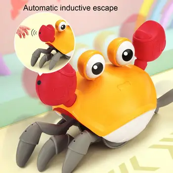 Emekleme yengeç oyuncak çocuklar için evcil emekleme yengeç oyuncak eğlenceli müzik ışıkları sensörü kaçış eğitici çok fonksiyonlu erken evcil hayvanlar için