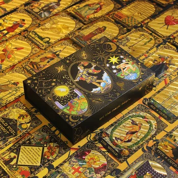 Yeni Vitta Koleksiyonu Edition PET Klasik TAROT Düzenli Altın Folyo Vitta Ro Kurulu Oyunu Kart Oyunu