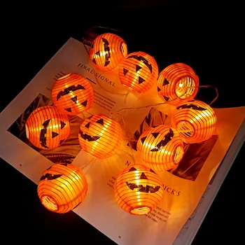 Kabak Cadılar Bayramı LED ışıkları 1.5 M 10LED Hayalet Yarasa Dize Lamba Asılı Süsleme Ev Bar için Cadılar Bayramı Partisi Dekorasyon 2023 Yeni