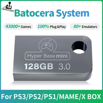 Batocera 35.linux Sistemi 128 GB Taşınabilir USB 3.0 Disk 70+ Emülatörlerine ile 43000+ Retro Oyunları için PS3/PS2/PSP/X KUTUSU/3DO Tak & Çalıştır