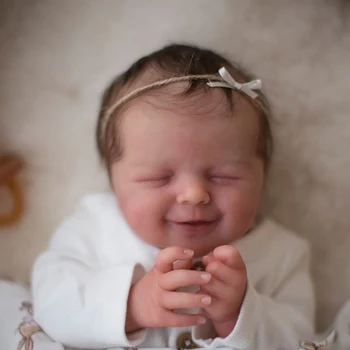 Dıy Kiti 18 İnç Reborn Bebek Kiti Agnes Gülümseme Melek Bebek DIY Kiti (Vücut Bez + bacaklarda + kafa)