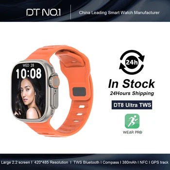 DTNO.1 Erkekler Spor akıllı saat 2.2 inç Büyük Ekran 420 * 485 Çözünürlük MP3 Fonksiyonu Pusula Termometre MİNİ Oyunlar
