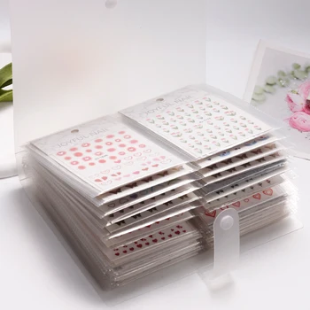 Dizüstü Tırnak Çıkartmalar Depolama Kitap Büyük Kapasiteli Sergi Fotoğraf Albümü Kart Paketi Düğme Tipi Manikür Sticker