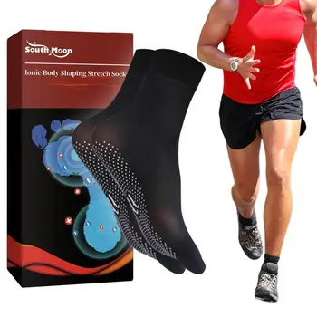 Turmalinler İyonik Vücut Şekillendirme Streç Çorap Jel Noktası İle Kan Dolaşımı Masaj Elastik Çorap Açık Spor Spor