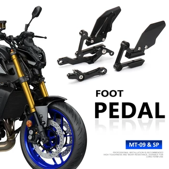 Yeni Motosiklet Alüminyum Ayarlanabilir Footpegs Ayak Kazıklar Ayak Pedalları İstirahat Dikiz YAMAHA MT09 MT 09 MT-09 SP 2021 2022 2023