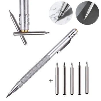 Tungsten Karbür uçlu Scriber Kalem Elmas işaretleme kalemi Yedek Karbür Uçlu Cam Yazı Metal Ahşap Oyma Çizme Aracı