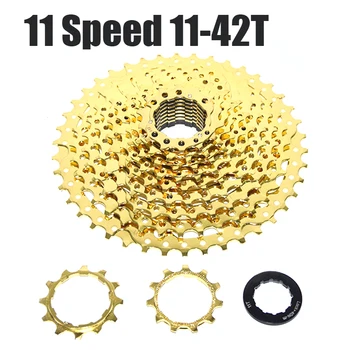 MTB Kasetleri 11-Speed 11-42T Altın Kaset BMX Bisiklet Bisiklet FreeWheel Alüminyum ve Çelik Volan SHİMANO SRAM için