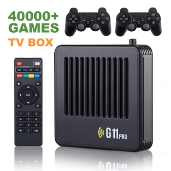 Oyun TV Kutusu G11 Pro 40000 Oyunları 128G Çift Sistem TV Kutusu video oyunu Konsolu PSP GBC GBA N64 4K Çıkış Retro Oyun Konsolu
