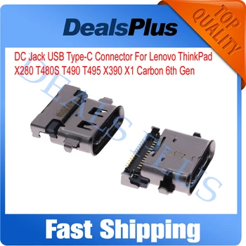 Yeni DC Jack USB Tip-C şarj portu Konektörü Lenovo ThinkPad X280 T480S T490 T495 X390 X1 Karbon 6th Gen