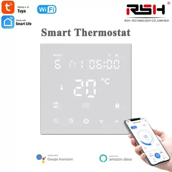 Tuya Akıllı Yaşam WiFi Termostat Dokunmatik Ekran ısıtma sıcaklık kontrol cihazı için Çalışmak Elektrikli Yerden ısıtma Su / Gaz Kazanı