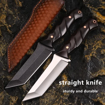 Açık düz bıçak sertlik keskin Açık bıçak hayatta kalma bıçağı Taktik balıkçılık kendini savunma kamp için cep bıçağı
