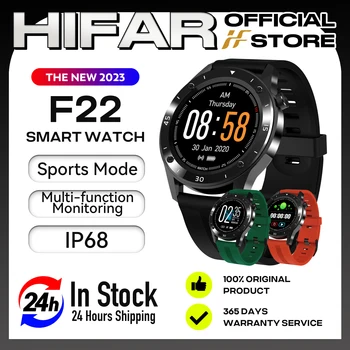 HIFAR 2023 F22 akıllı saat IP67 su geçirmez Bluetooth Smartwatch Erkekler Kadınlar PPG Kalp Hızı Kan Basıncı oksijen monitörü PK DT78