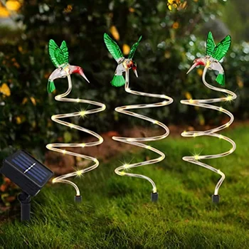 Güneş hummingbird bahçe hissesini lamba spiral ağacı dekoratif peyzaj ışıkları yolu çim Cadılar Bayramı Noel için uygundur