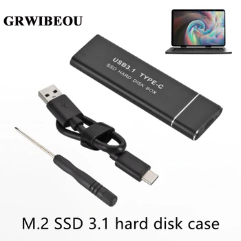 GRWIBEOU USB 3.1 M. 2 SSD Mobil sabit disk Kutusu C Tipi Adaptör Kartı Harici Muhafaza Kutusu için m2 SATA SSD 2230/2242/2260/2280