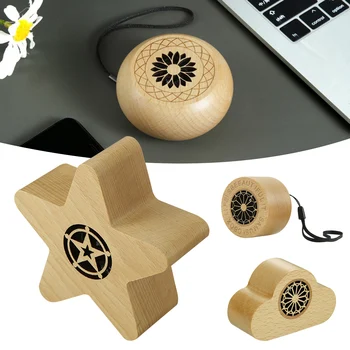 Mini kablosuz Bluetooth uyumlu Hoparlör katı ahşap Bluetooth uyumlu Hoparlörler Telefon Laptop için El Sanatları Masaüstü Dekor