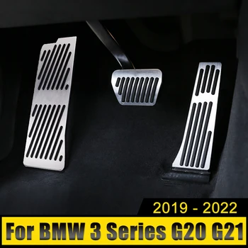 BMW 3 Serisi için G20 G21 2019 2020 2021 2022 2023 Alüminyum Araba Gaz Pedalı Fren Pedalları Footrest Pad Kaymaz Kapak Pedleri